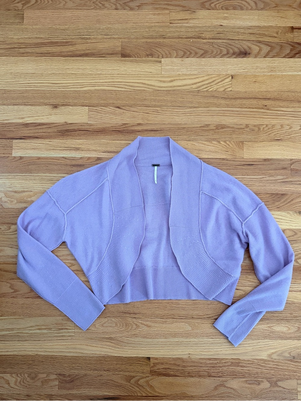 Free People Cropped Open Front Shrug in Purple